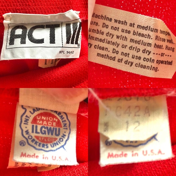 Vintage 70s Red Belted A-Line ILGWU USA Made Midi Skirt - Picture 12 of 14